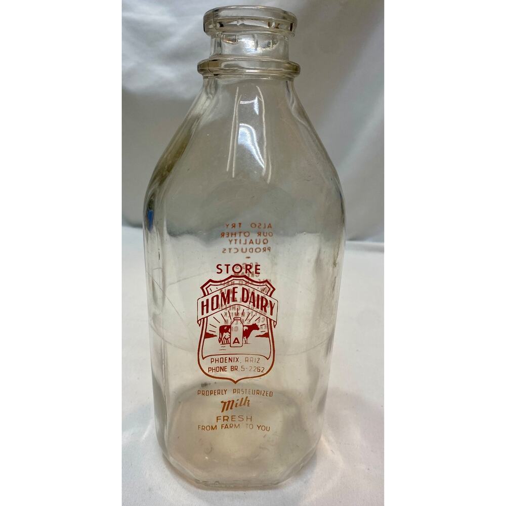 Home Dairy Phoenix Arizona Half Pint Pyro Dairy Bottle HTF